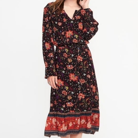 Old Navy Multicolor Patterned Floral Dress XL - Picture 1 of 11